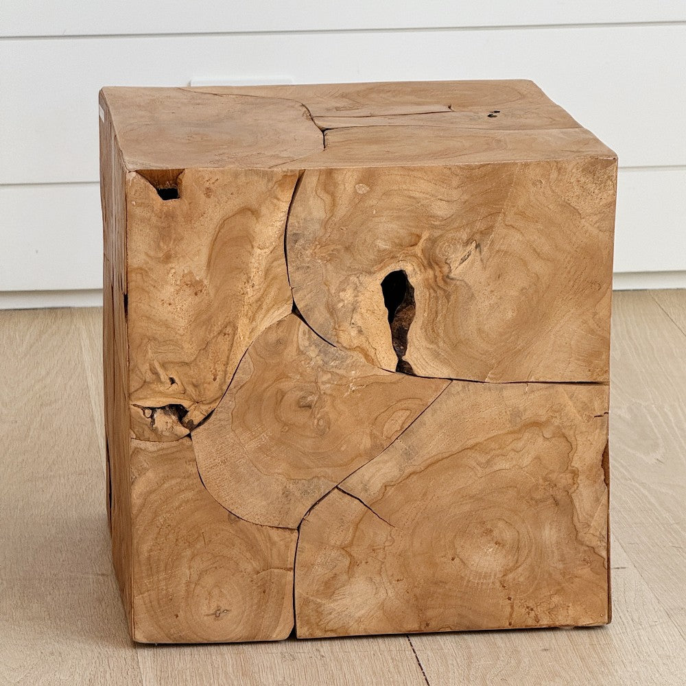 reclaimed teak cube