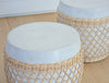 cement stool with rattan base