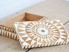 sunburst teak and bone box, small