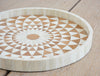 sunburst teak and bone tray