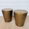 vintage hammered brass side table