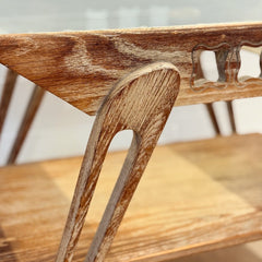 vintage limed oak mid century side table