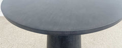 oak and raffia side table