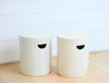 white cylinder occasional table/stool