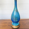 vintage pair of aqua ceramic lamps