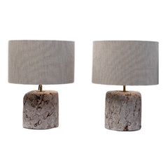 pair of marble table lamps