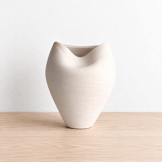 ceramic wavy vase, tall