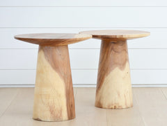 wood pedestal occasional table