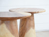 wood pedestal occasional table