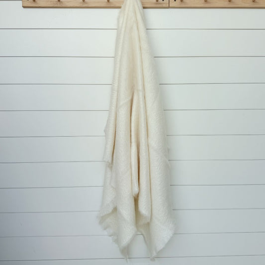 mohair ivory throw