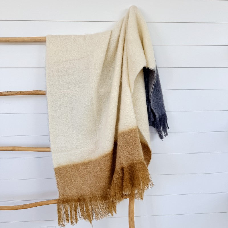 sunset throw, tri color