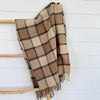 plaid throw, brown