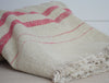 nate stripe natural pink throw