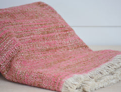 bell natural and pink throw