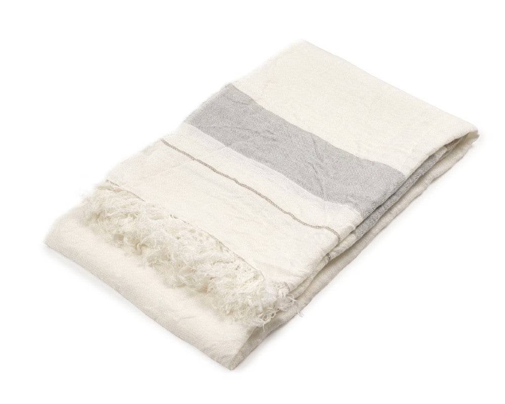 oyster stripe throw