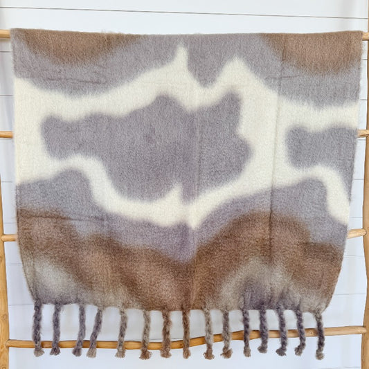 abstract tie dye throw, brown