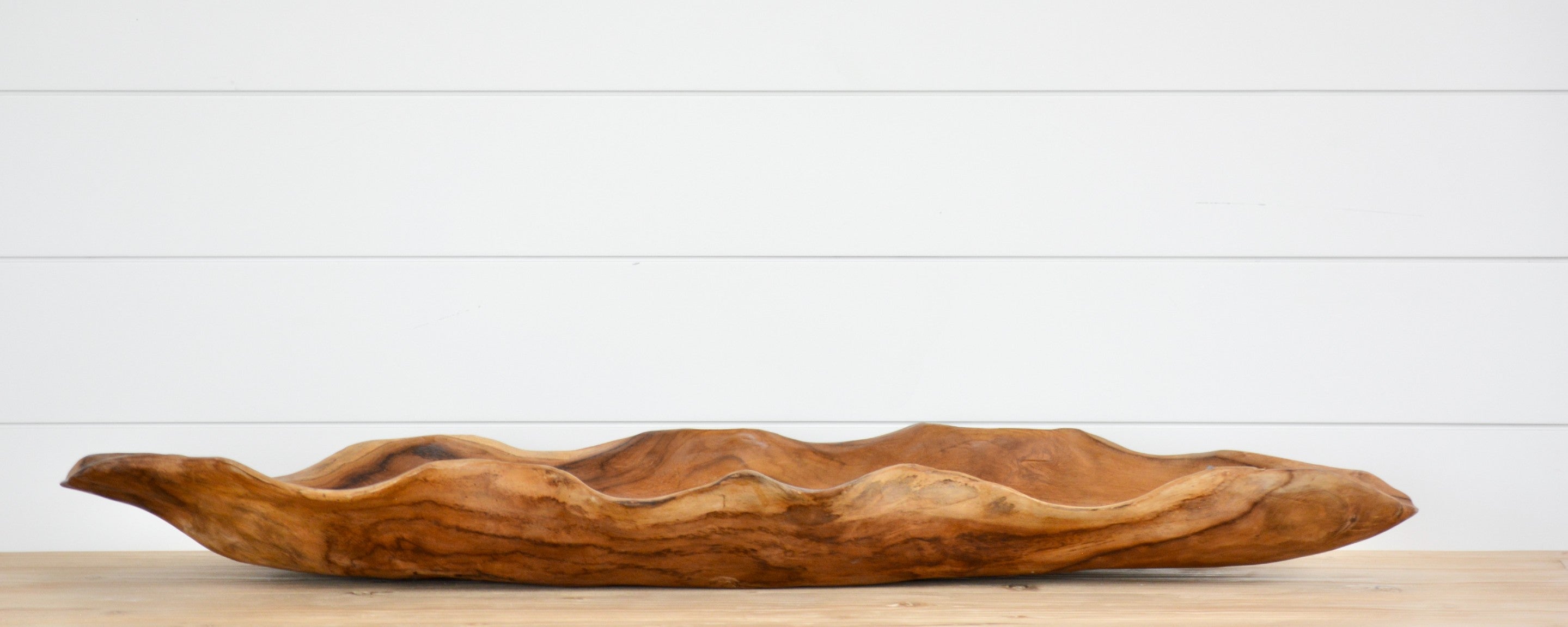 long leaf tray teak natural