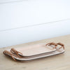 leather natural rectangular tray, large