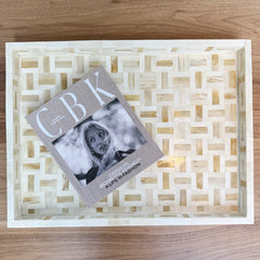 inlaid bone basketweave large tray