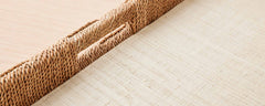 tan rope & raffia tray, large