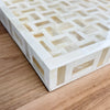 inlaid bone basketweave large tray