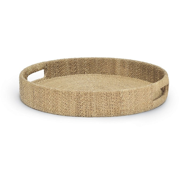 abaca natural round tray, small