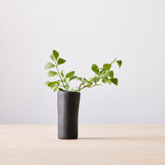 resin vince bud vase, black