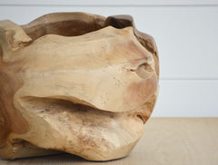 live edge teak root vase