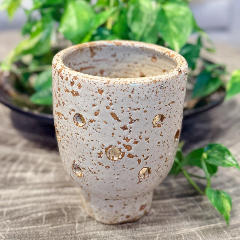 vintage beige ceramic vase