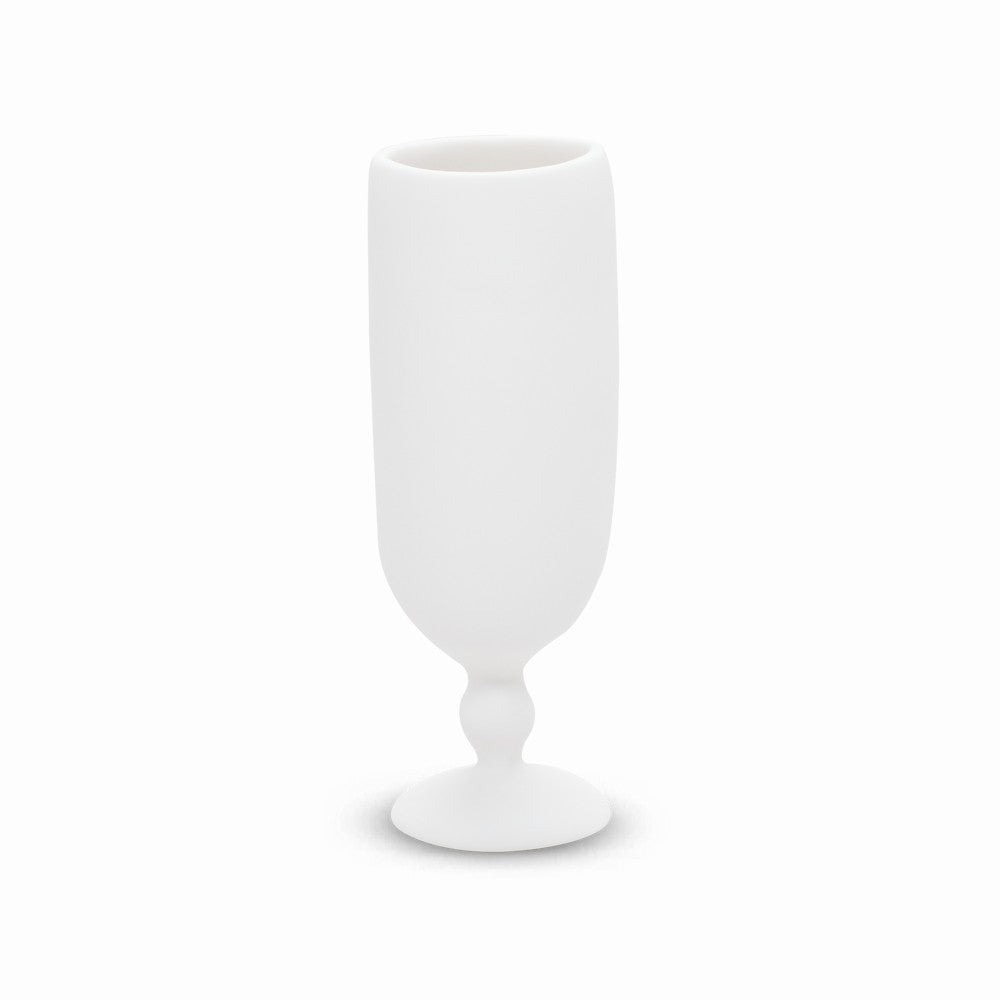 resin pedestal vase large, white