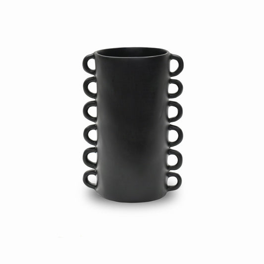 resin loopy vase large, black