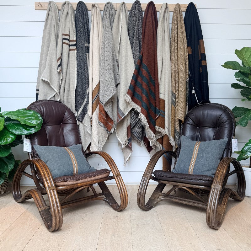 vintage bamboo and leather chair