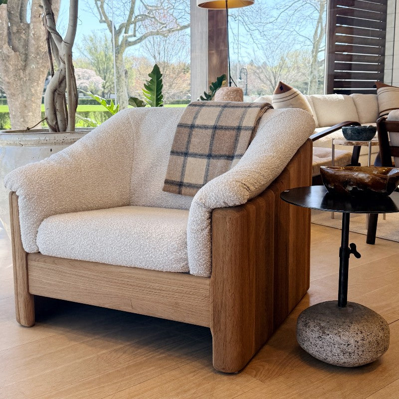 vintage danish solid teak armchair