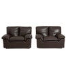 vintage pair of italian leather armchairs