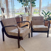 vintage pair of midcentury deco armchairs