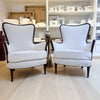 vintage pair of swedish armchairs with walnut frame