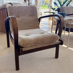 vintage pair of midcentury deco armchairs