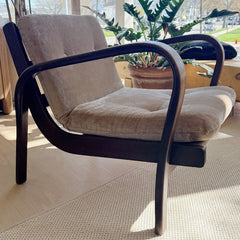 vintage pair of midcentury deco armchairs