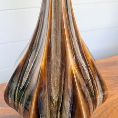midcentury pair of drip glaze table lamps