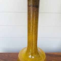 pair of vintage chartreuse ceramic lamps