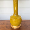 pair of vintage chartreuse ceramic lamps