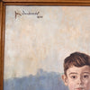 portrait of three boys, oil on canvas