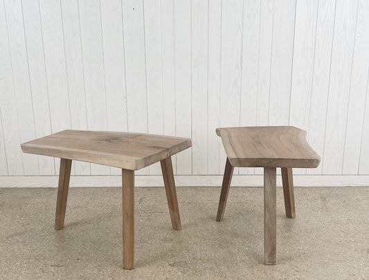 live edge walnut side table
