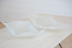 white glass centerpiece short