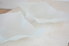white glass centerpiece long