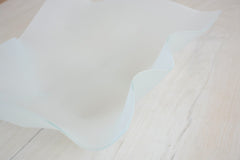 white glass centerpiece long
