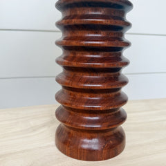 vintage pair of solid walnut table lamps