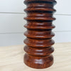 vintage pair of solid walnut table lamps