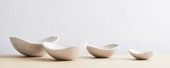white pearl oval bowls