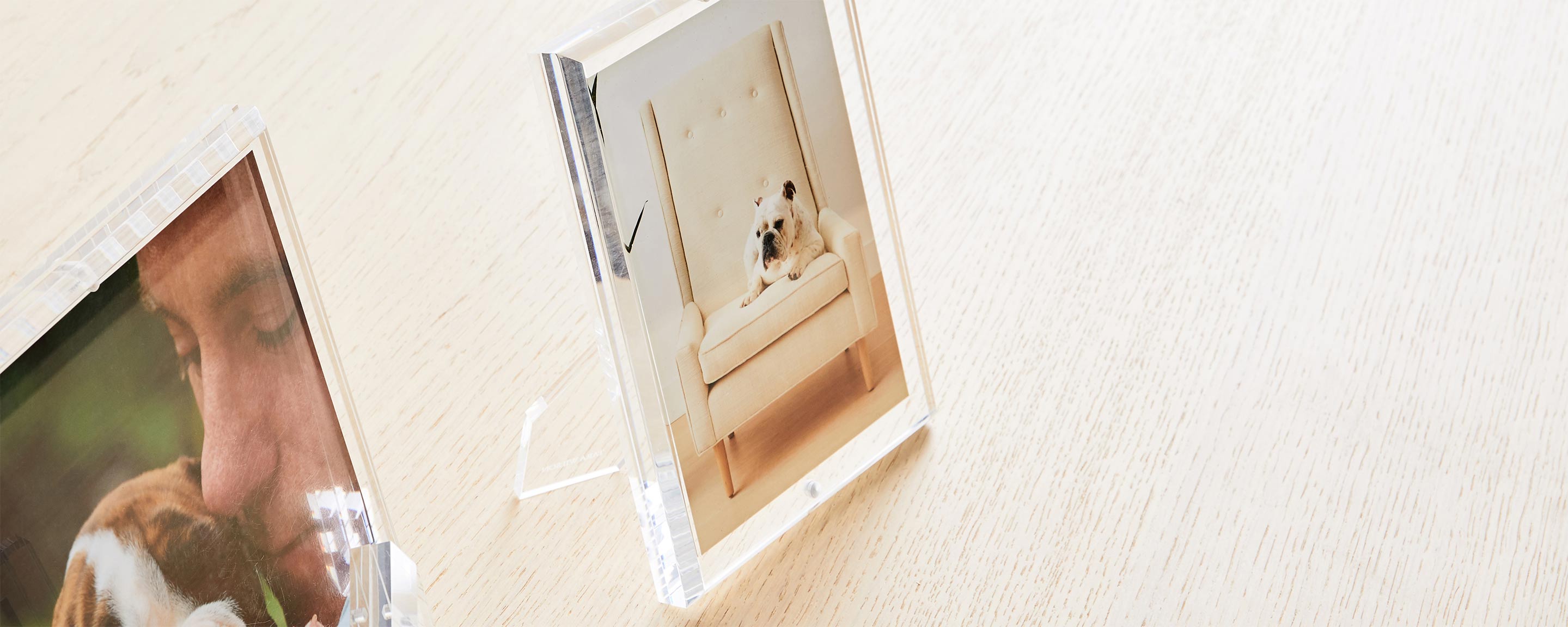 beveled lucite picture frames